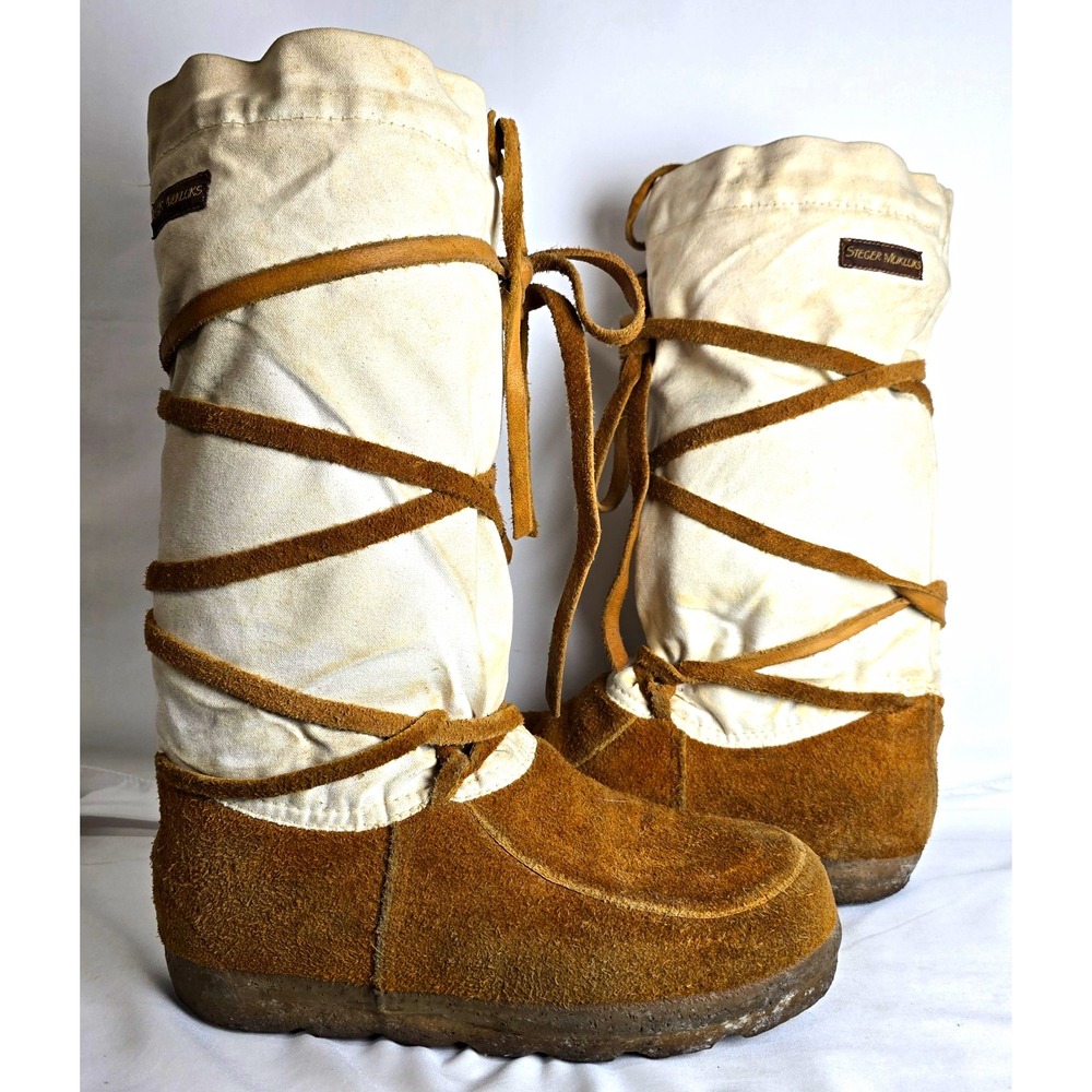 Steger Mukluks Women's Leather Boots Lined L8+R Wide Winter Snow